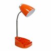 Creekwood Home 18.5-in. Flexible Gooseneck Organizer Desk Lamp with Phone/iPad/Tablet Stand, Orange CWD-1001-OG